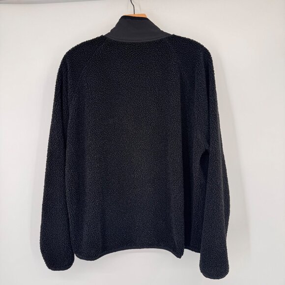 Victorias Secret Pink Black Sherpa Fleece Jacket size large Snap pockets - Picture 10 of 12